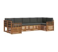 Conjunto De Sofá Seccional Con Cojín 7 Pcs Natural Y Antracita Vidaxl