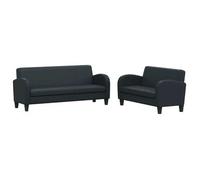 Conjunto De Sofás 2 Piezas Cuero Sintético Negro 139 X 70 X 76 Cm Vidaxl
