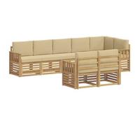 Conjunto De Sofás De Exterior 8 Pcs Y Beige 306 X 128,5 X 73 Cm Vidaxl