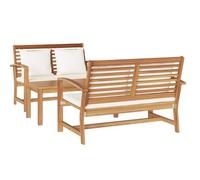 Conjunto De Sofás De Jardín 3 Pcs Natural Madera De Teca Maciza Vidaxl