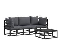 Conjunto De Sofás De Jardín 4 Pcs Negro Metal Vidaxl
