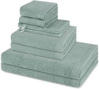 Conjunto de toallas Bliss de 8 piezas: 2 toallas de lavado, 2 toallas de manos, 2 toallas de ducha y 2 toallas grandes. 100% algodón, textura perlada con efecto masaje, extra suaves y duraderas. Con c
