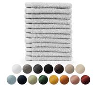Conjunto de toallas de rizo premium Blumtal con bucles para colgar, algodón certificado , suaves y de gran absorción. Incluye 12 toallas de manos (30x30 cm), color blanco
