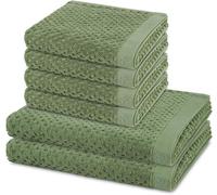 Conjunto de toallas Harmony: 4 toallas y 2 toallas de ducha. Tejido de rizo suave de 520 g/m² hecho de 100% algodón. Apto para la piel, de gran absorción y fácil de cuidar. Diseño para su baño: color 