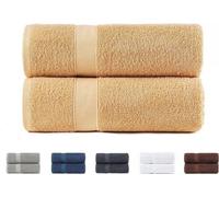 Conjunto de toallas Ibenzoa®: suaves y absorbentes, color beige, 100% algodón, ideales para el uso diario