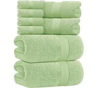 Conjunto de toallas Silecomplaza Premium, 600 g/m², de 8 piezas, color verde, 100% algodón hilado en anillo, muy absorbente, juego de toallas, conjunto de toallas de baño super suaves, calidad de hote