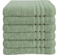 Conjunto de toallas Unyqoos® Byrklund, 6 unidades – Calidad de hotel, 100% algodón (BCI), 500 g/m², 50 x 100 cm, color jade