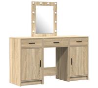 Conjunto de tocador de 3 piezas vidaXL con LED de madera elaborada Sonoma
