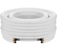 Conjunto de tuberías de 30,5 metros para sistemas split, con tubos de cobre para aire acondicionado de 9,5 y 15,9 mm de diámetro exterior, bobina aislada de polietileno (PE) blanco de 3/8 de pulgada c