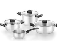 Conjunto de utensilios de cocina deelite monix m240001: olla con mango de 14 cm de diámetro, ollas de 24 cm de diámetro, sartenes de 20-24 cm de diámetro, acero inoxidable, apto para inducción