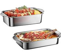 Conjunto de utensilios de cocina Silecomplaza: sartén de cobre pequeña y molde para hornear de acero inoxidable con plato giratorio (profundidad: 51 cm) – 5 tamaños, versátil y apto para diversas apli