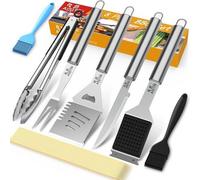 Conjunto de utensilios para barbacoa Famanu, 8 piezas: accesorios de alta calidad para barbacoa fabricados en acero inoxidable