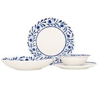 Conjunto de vajilla Bonna (grande) - Color azul Lavis - 24 piezas - Para 6 personas - Porcelana