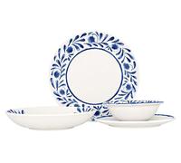 Conjunto de vajilla Bonna (tamaño medio) - Color azul Lavis - 24 piezas - Para 6 personas - Porcelana