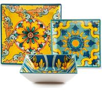 Conjunto de vajilla Excelsa, 18 piezas, cerámica Trinacria, de colores