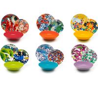 Conjunto de vajilla Excelsa, 18 piezas, estilo Kimono, porcelana y loza, de colores variados