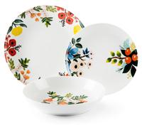Conjunto de vajilla Excelsa, 18 piezas, estilo "Naif" Frida, porcelana, colores variados