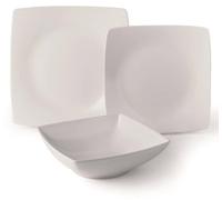 Conjunto de vajilla Excelsa Serviesset, modelo Eclipse, de 18 piezas, cerámica blanca
