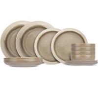 Conjunto de vajilla "Forest" de Cosy & Trendy: 12 piezas / para 4 personas. Incluye: 4 platos principales, 4 cuencos para sopa y 4 platos de postre