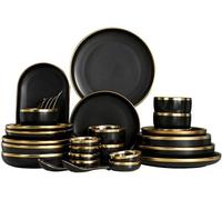 Conjunto de vajilla Silecomplaza: Platos de porcelana s, juego de vajilla de cocina, vajilla de cerámica, bandeja para servir, ideal para arroz, ensalada, pasta, cuencos, juego de cubiertos (12 piezas