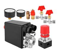 Conjunto de válvula de control de interruptor de presión Parte cuadrada del compresor de aire de cuatro agujeros con manómetros para compresor de aire(#01)