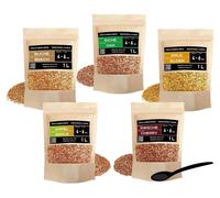 Conjunto de virutas de madera para ahumar, compuesto por 5 bolsas de 1 litro cada una, ideal para barbacoas