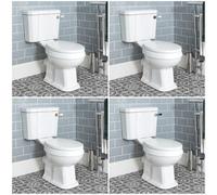 Conjunto de WC Completo con Inodoro Monobloque Tradicional con Salida Horizontal Cisterna Tapa - Variedad de Palancas de Descarga - Richmond