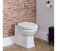 Conjunto de WC Tradicional con Inodoro Adosado - Tapa Blanca - Bisagras Color Negro
