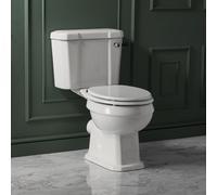 Conjunto de WC Tradicional - Inodoro Monobloque con Cisterna -Palanca de Descarga Cromada y Negra - Tapa Blanca