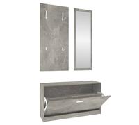 Conjunto de zapatero 3 en 1 madera contrachapada gris hormigón