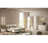 Conjunto dormitorio completo napoli espejo lacado blanco brillo