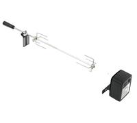 Conjunto eléctrico para asador giratorio, con rotación automática de 360°, tenedor ajustable, color plateado