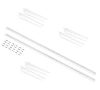 Conjunto Emuca para 3 estantes, con soportes y fijaciones para pared. Modelo Jagmet, longitud 230 mm, acero, con pintura blanca