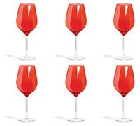 Conjunto Excelsa de 6 vasos para vino tinto, color vino, dimensiones 7,5x7,5x23 cm
