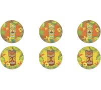 Conjunto Excelsa "Set" con 6 platos para pizza, estilo Tiki, de porcelana, 31,5 cm, de colores variados