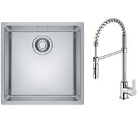 Conjunto fregadero de acero Franke Maris 122.0525.224, grifo de cocina Oltens Duf 35203100
