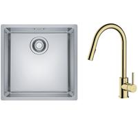 Conjunto fregadero de acero Franke Maris 122.0525.224, grifo de cocina Oltens Litla 35204800
