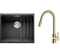 Conjunto fregadero de granito Blanco Etagon 500-U 525887, grifo de cocina Oltens Litla 35204800
