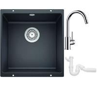 Conjunto fregadero de granito Blanco Rotan 400-U 521332, grifo de cocina Blanco Mida 517742, 137267