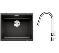 Conjunto fregadero de granito Blanco Subline 500-U 525995, grifo de cocina Oltens Litla 35204100