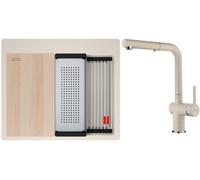 Conjunto fregadero de granito Franke Kanon 114.0749.556, grifo de cocina Franke Active 115.0653.388