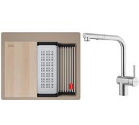 Conjunto fregadero de granito Franke Kanon 114.0749.557, grifo de cocina Franke Atlas Neo 115.0741.710