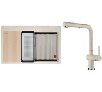 Conjunto fregadero de granito Franke Kanon 114.0749.636, grifo de cocina Franke Active 115.0653.388