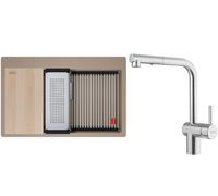 Conjunto fregadero de granito Franke Kanon 114.0749.637, grifo de cocina Franke Atlas Neo 115.0741.710