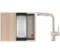Conjunto fregadero de granito Franke Kanon 125.0749.656, grifo de cocina Franke Active 115.0653.388