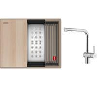 Conjunto fregadero de granito Franke Kanon 125.0749.657, grifo de cocina Franke Atlas Neo 115.0741.710