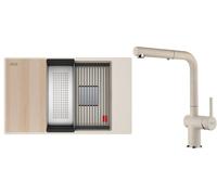 Conjunto fregadero de granito Franke Kanon 125.0749.666, grifo de cocina Franke Active 115.0653.388
