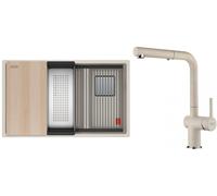 Conjunto fregadero de granito Franke Kanon 125.0749.676, grifo de cocina Franke Active 115.0653.388