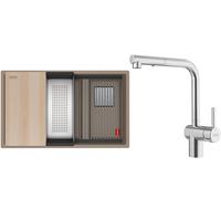 Conjunto fregadero de granito Franke Kanon 125.0749.677, grifo de cocina Franke Atlas Neo 115.0741.710