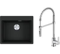 Conjunto fregadero de granito Franke Maris 114.0661.699, grifo de cocina Oltens Duf 35203100